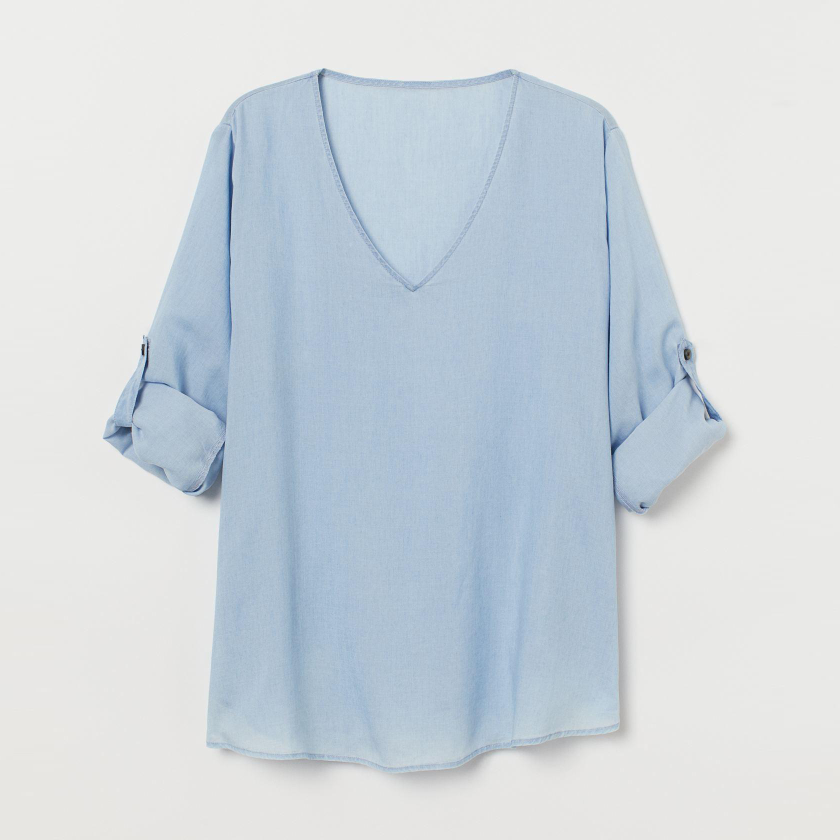 

Блузка H&M XAZ193228TYBU  Светло-синяя, Блузка H&M XAZ193228TYBU 4XL Светло-синяя