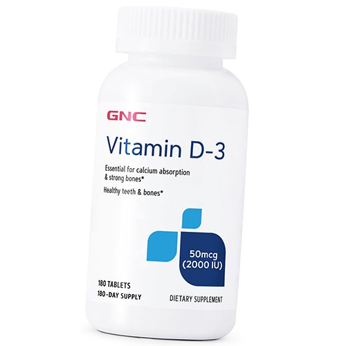 

Витамин Д3, Холекальциферол, Vitamin D-3 2000, GNC 180таб (36120130)