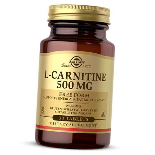 

Л Карнитин, L-Carnitine 500, Solgar 30таб (02313006)