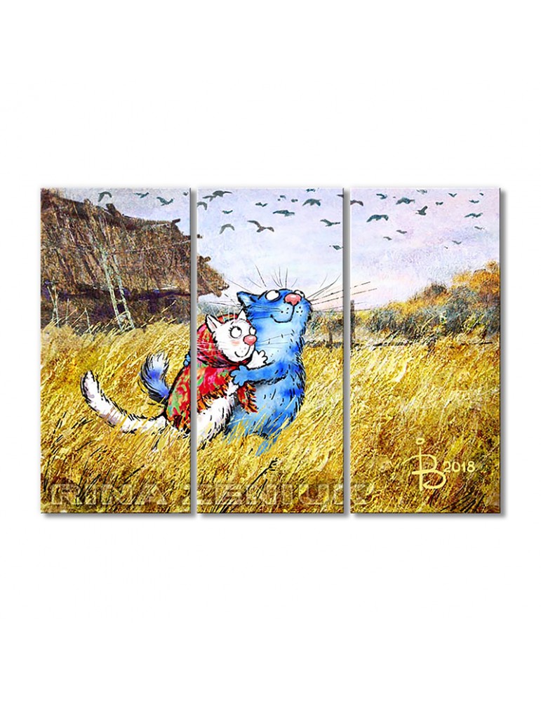 

Модульная картина Artel «Почему котики не летают как птицы..» 3 модуля 80x120 см