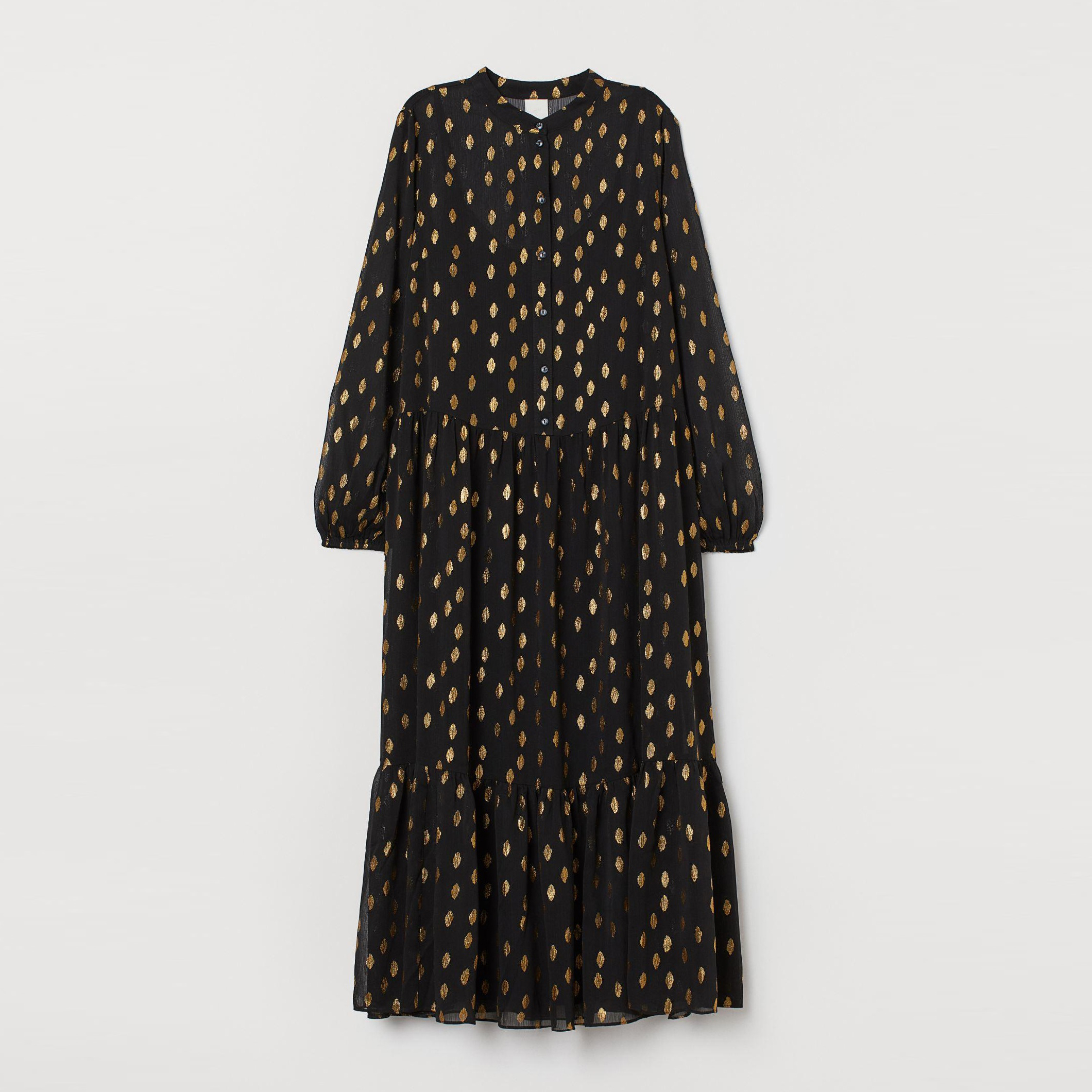 

Платье H&M XAZ203707XDHJ 42 Черное с золотистым