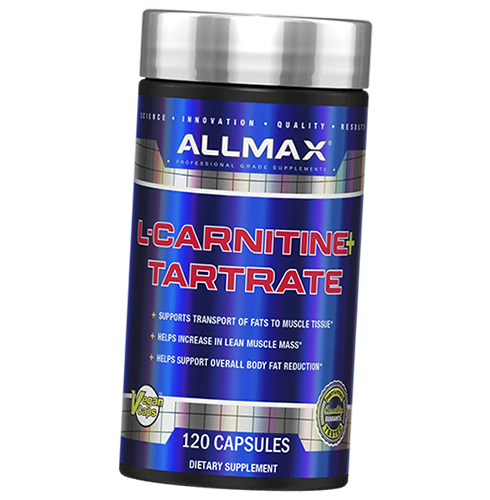 

Карнитин Тартрат, L-carnitine, Allmax Nutrition 120капс (02134005)