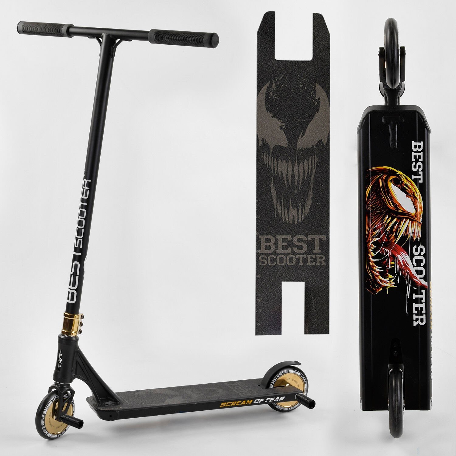 

Самокат трюковый 71383 Best Scooter (4) "SIMBIOTE" HIC-система, ПЕГИ, алюминиевый диск и дека, колёса 120 мм PU