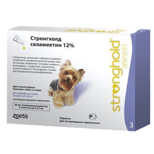 

Капли на холку против блох для собак Zoetis 2.5-5 кг Стронгхолд Плюс Stronghold Plus 12% 1 пипетка