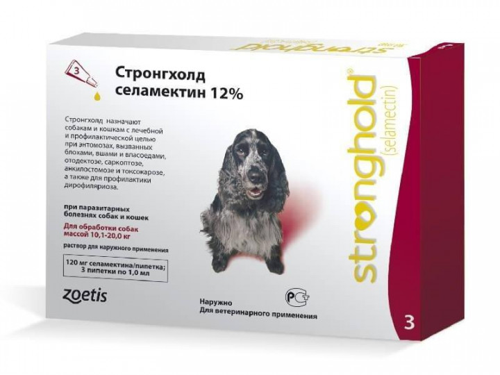 

Капли на холку против блох для собак Zoetis 10-20 кг Стронгхолд Плюс Stronghold Plus 12% 1 пипетка