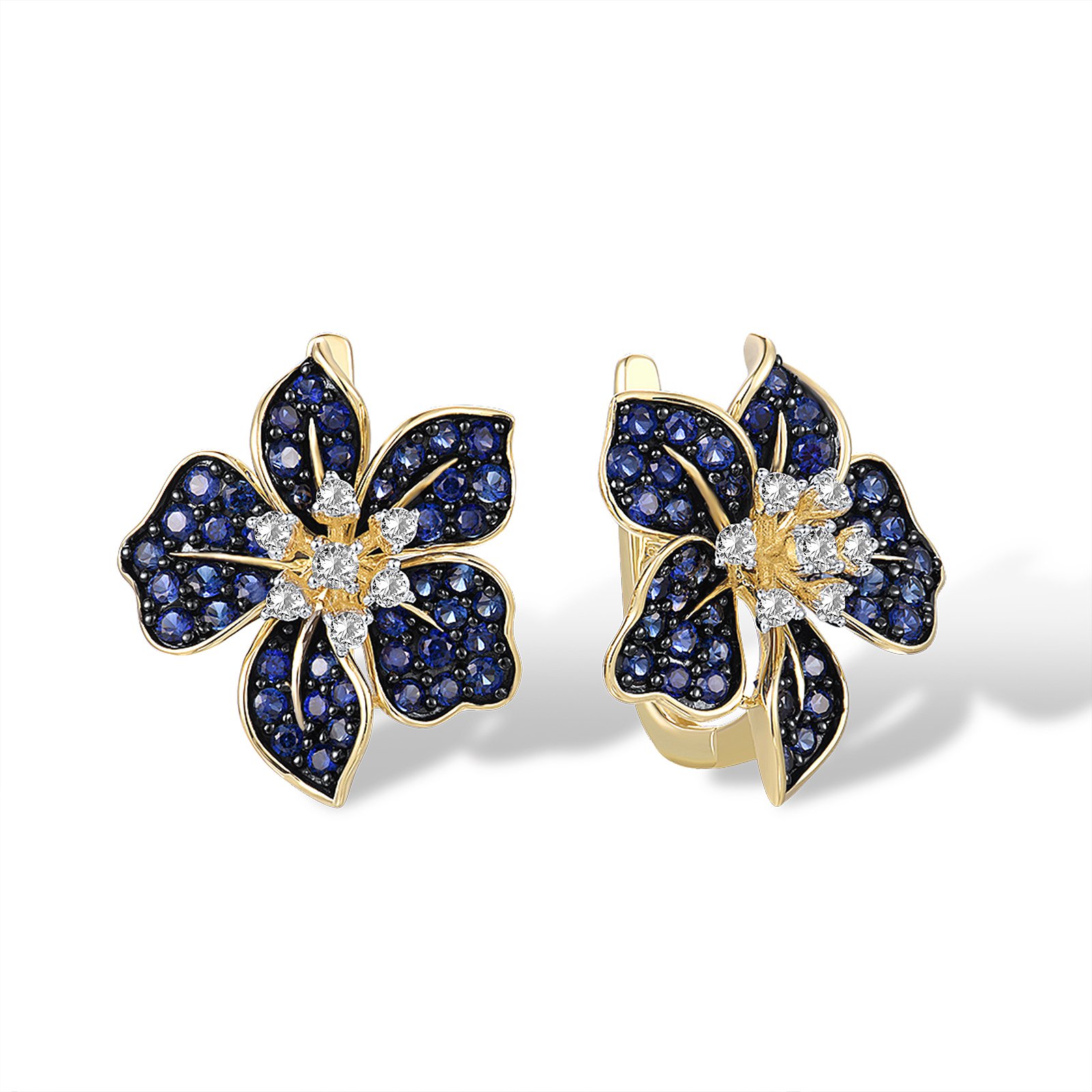 

Серьги из желтого золота с топазами и сапфирами (синт.) 1760628