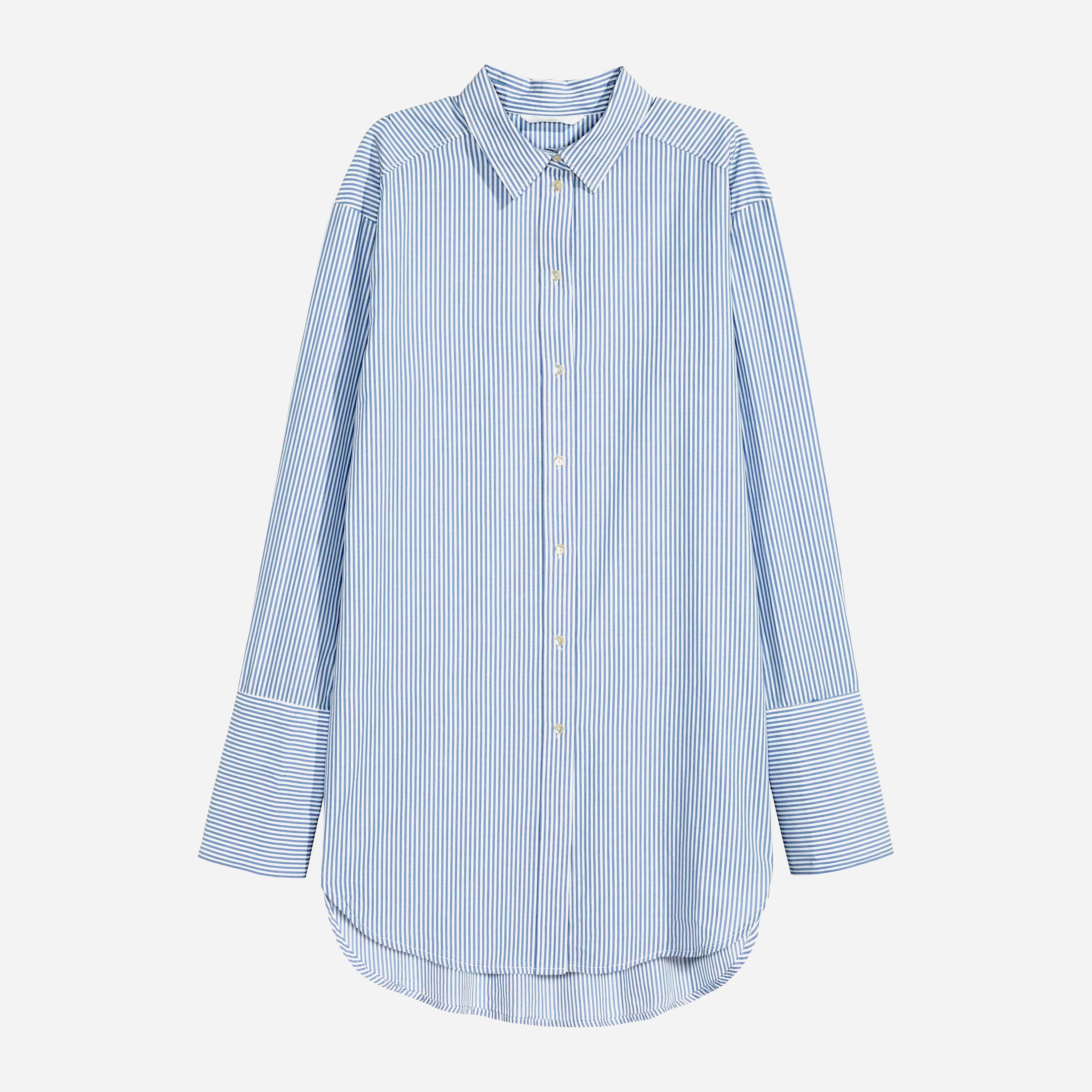 

Блузка H&M XAZ044884SUHG  Белая с голубым, Блузка H&M XAZ044884SUHG 36 Белая с голубым