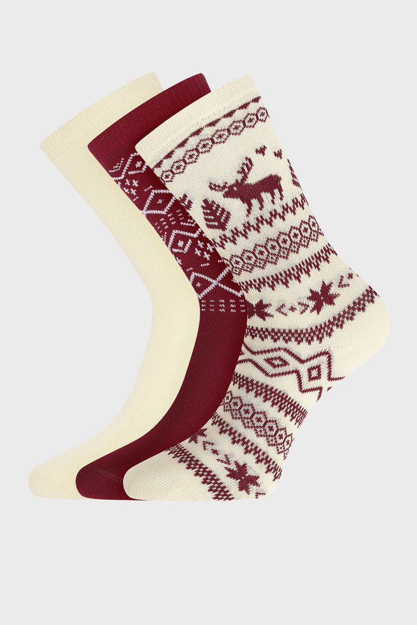 

Женские хлопковые носки (3 пары) Oodji 35-37 57102902-5T3/49118/51