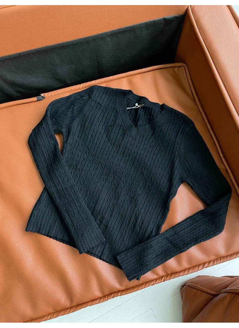 

Кофточка-свитерок с V-вырезом из мягкого трикотажа Modern Boutique черный,  СВ034, Кофточка-свитерок с V-вырезом из мягкого трикотажа Modern Boutique черный, one size СВ034