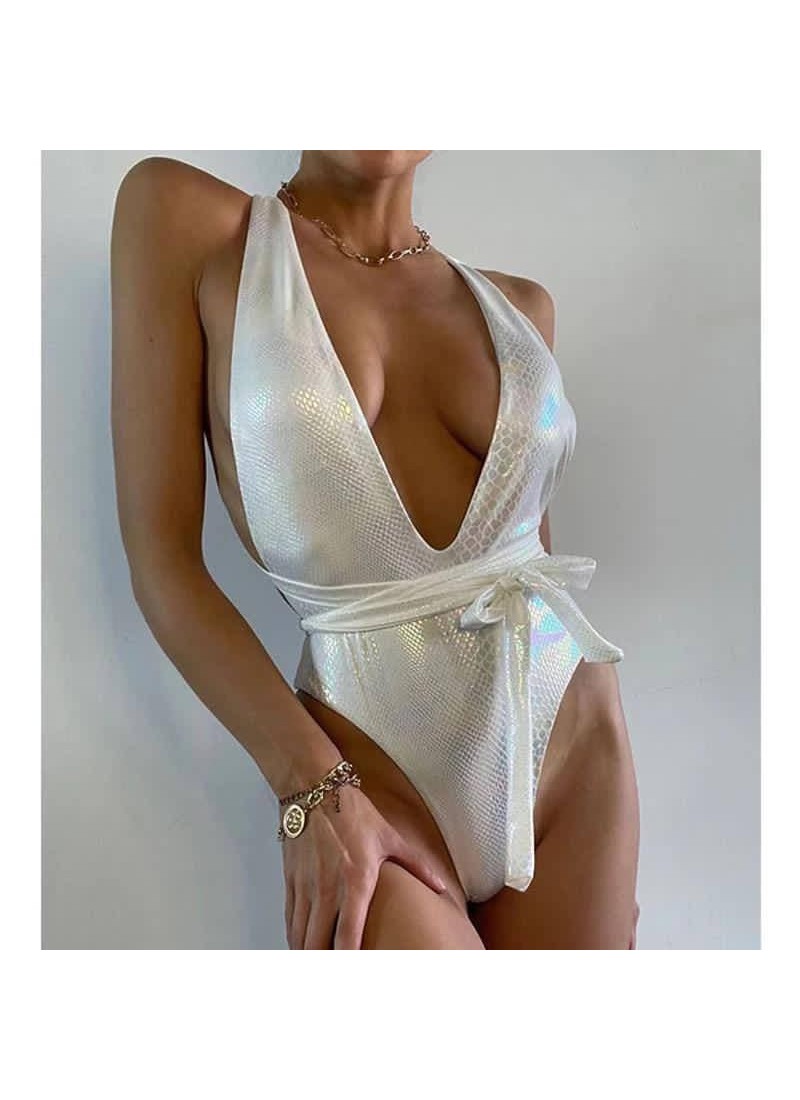 

Купальник слитный пландж с длинными лентами Modern Boutique белый,  С213, Купальник слитный пландж с длинными лентами Modern Boutique белый, M С213