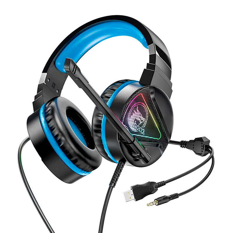 

Наушники гарнитура накладные игровые Hoco W104 Drift Blue