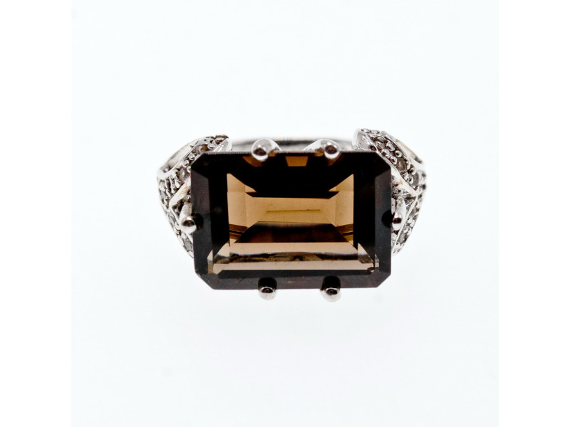 

Серебряное кольцо с камнями гессонит и кварц Натуральный Sky Jewelry 002920
