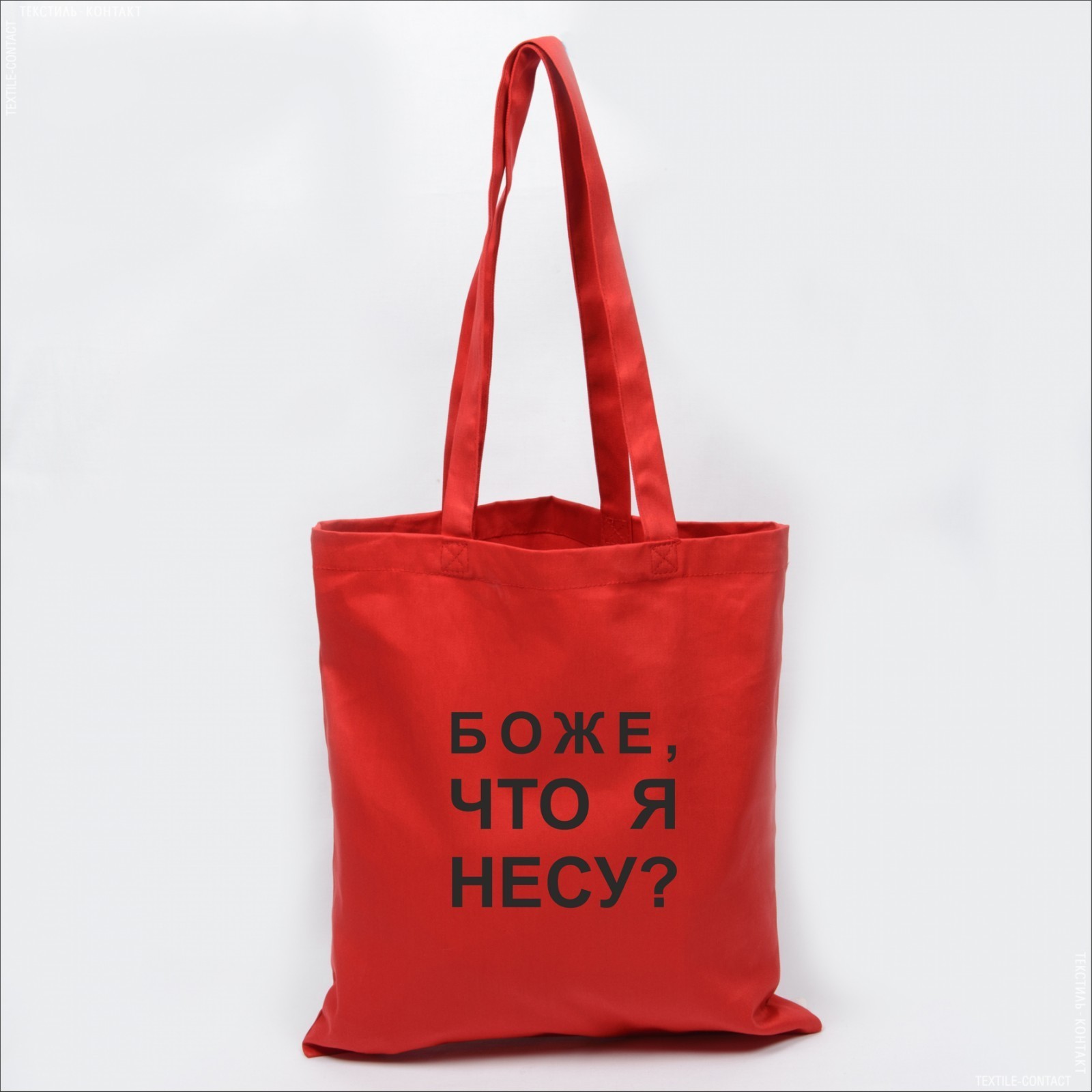 

Экосумка Vivay с принтом Боже что я несу 38x42 см Красная (5408)