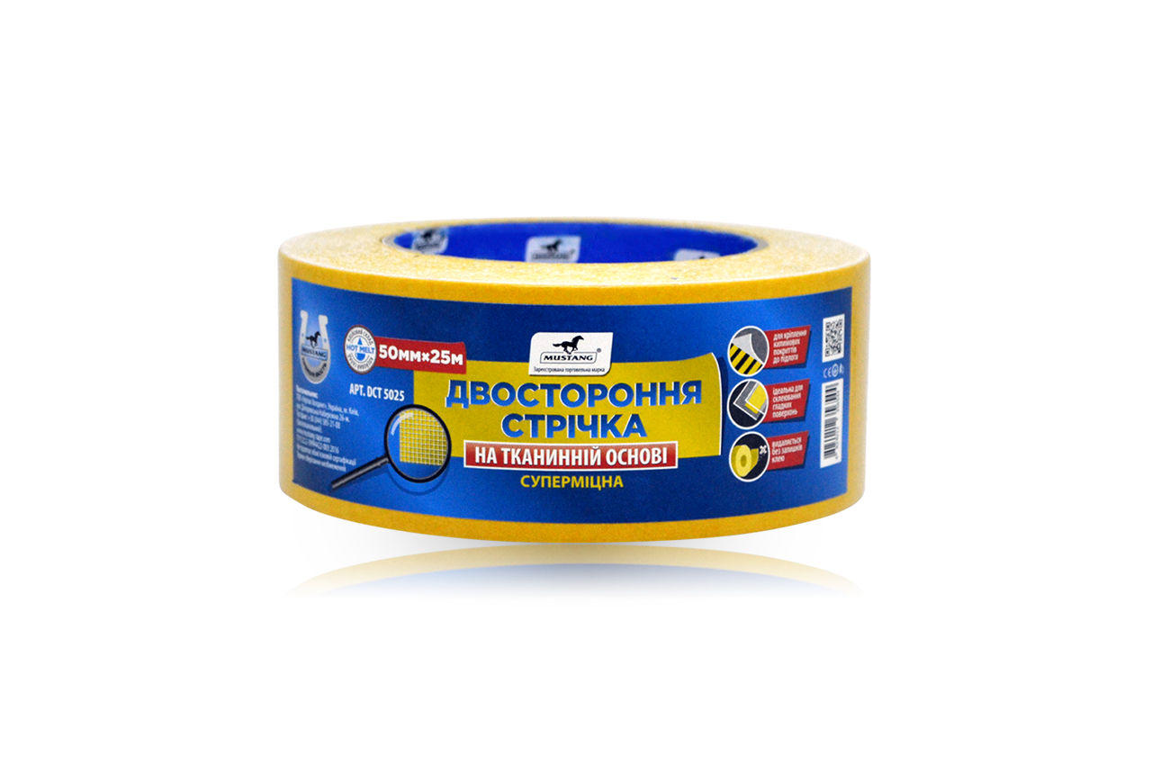 

Скотч двухсторонний Mustang - 50 мм x 25 м ткань (000059902)
