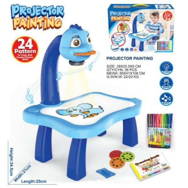 

Детский мольберт-проектор A-Toys c набором слайдов и фломастеров Голубой