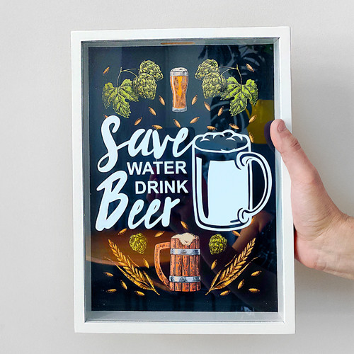 

Копилка для крышек от пива Presentville Save water drink beer 30,5х21,5х4 см