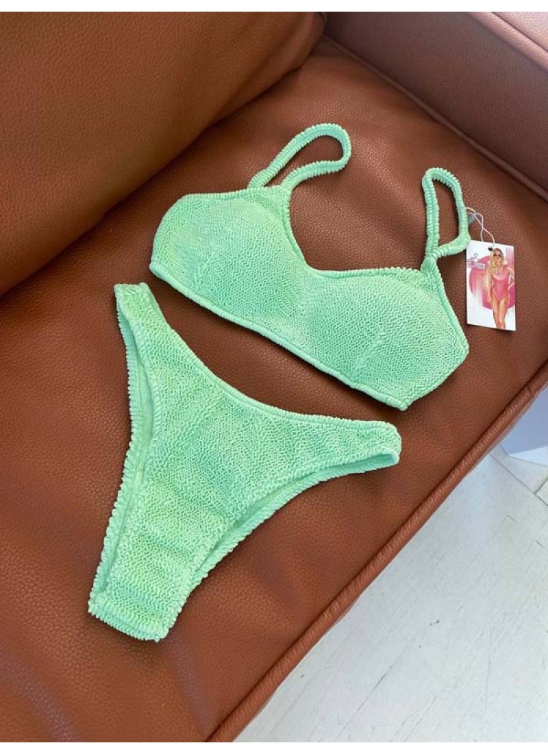 

Купальник топ на тонких бретелях из оригинальной жатки Modern Boutique ментоловый,  К835, Купальник топ на тонких бретелях из оригинальной жатки Modern Boutique ментоловый, S К835