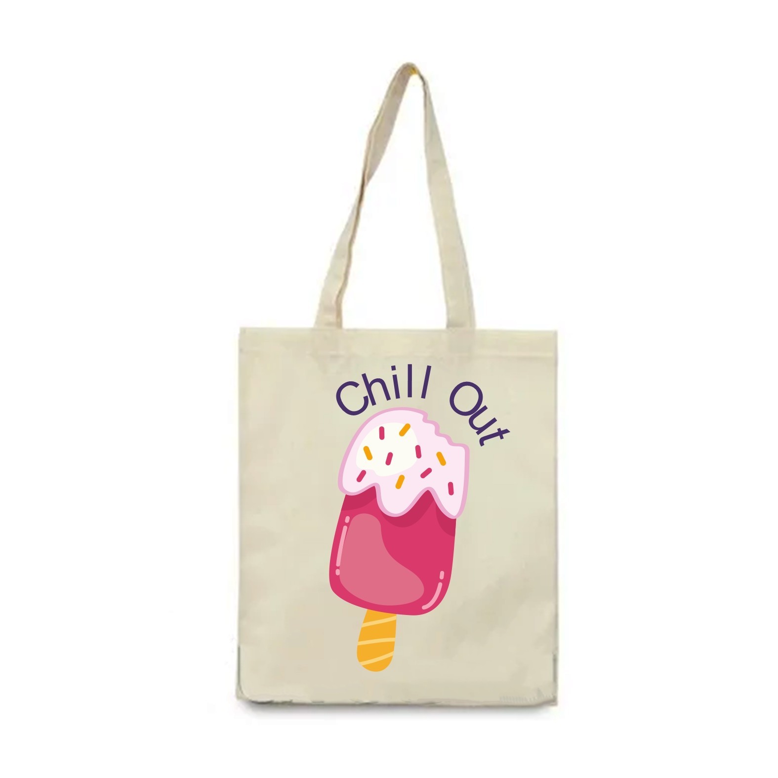 

Екосумка Vivay з принтом Chill out 38x42 см Бежева (6200)