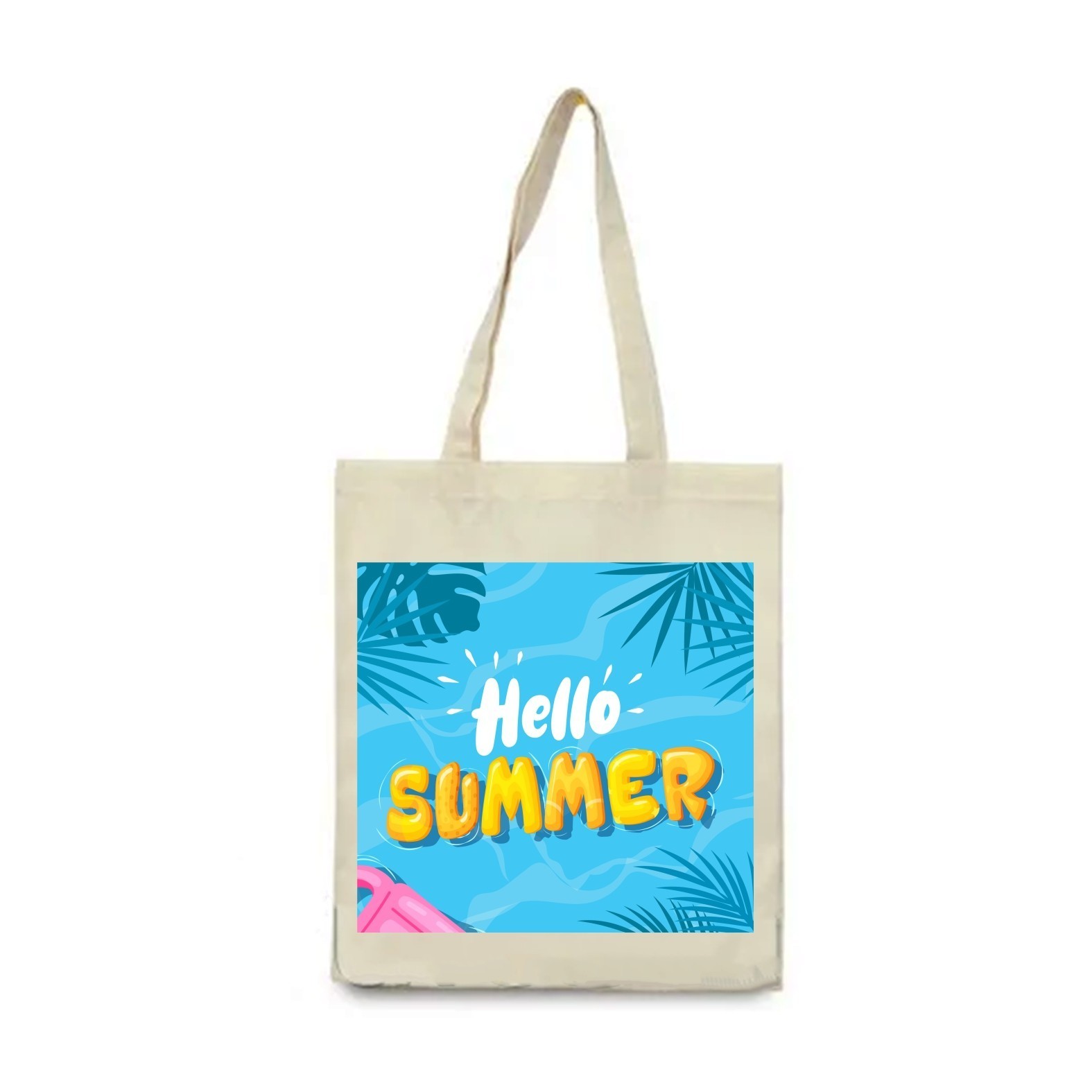 

Екосумка Vivay з принтом Hello summer 38x42 см Бежева (6208)