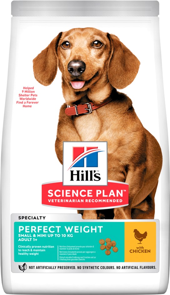 

Сухой корм для поддержания веса у маленьких собак Hill's Science Plan Adult Perfect Weight Small & Mini з курицей - 1.5 кг (604255) (52742024783)
