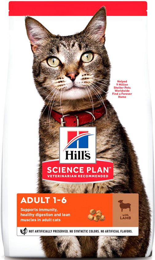 

Сухой корм для кошек Hill's Science Plan Feline Adult Lamb с ягненком - 3 кг (604067) (52742024080)