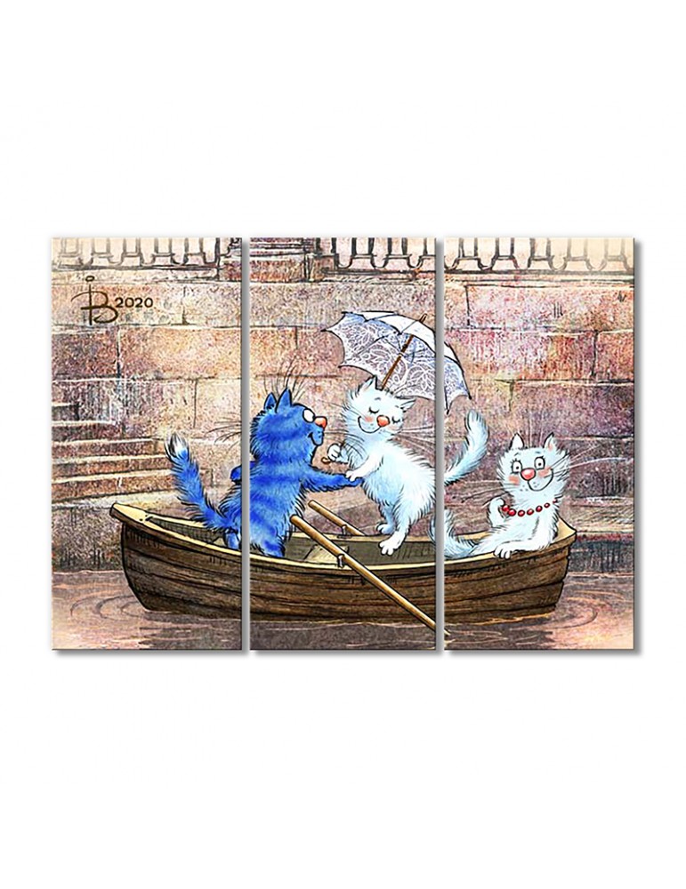 

Модульная картина Artel «Трое в лодке» 3 модуля 50x75 см