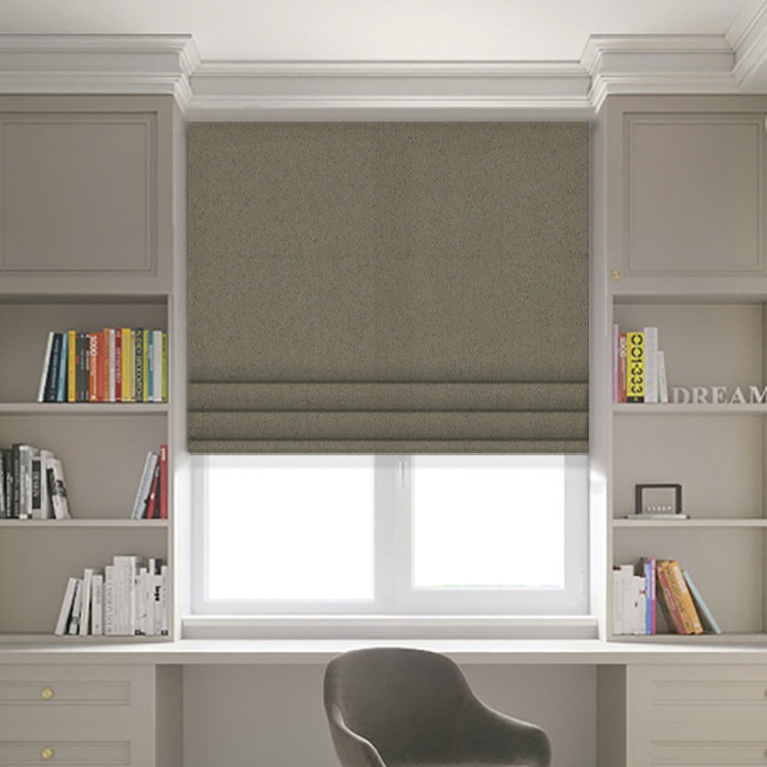 

Римские шторы JQ Блэкаут Пепельный хаки 180х170, Роторно-цепочный