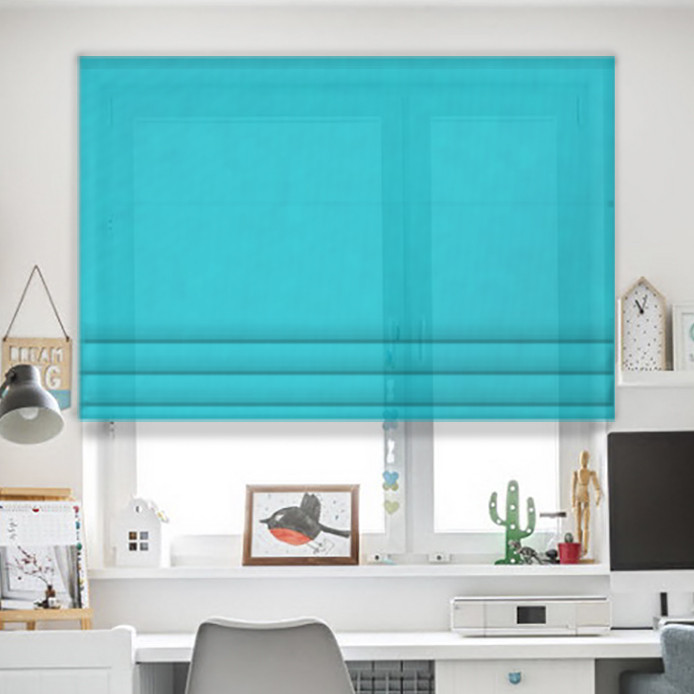 

Римские шторы JQ Морская бирюза 160х170, Роторно-цепочный