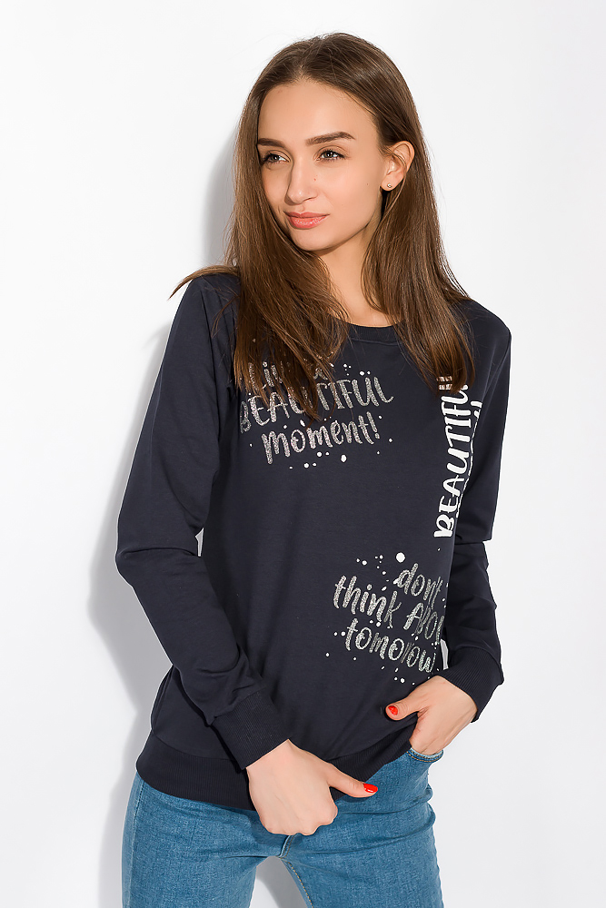 

Свитшот женский Time of Style 120PKL018 S-M Темно-сизый