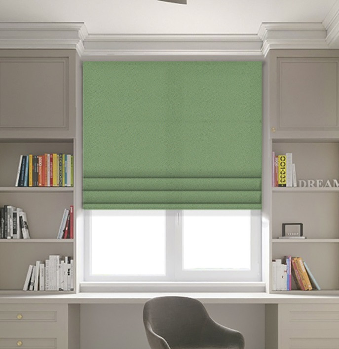 

Римские шторы JQ Блэкаут Зелёная фисташка 240х170, Роторно-цепочный
