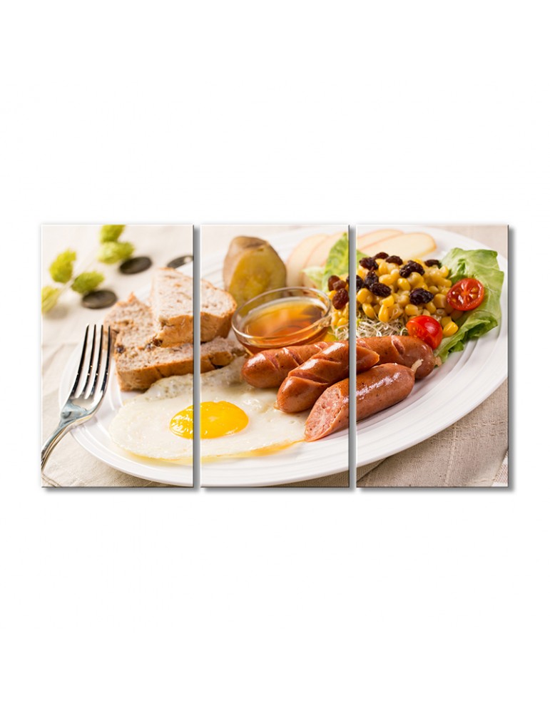 

Модульная картина Artel «Яичница на завтрак и сосиски» 3 модуля 50x75 см