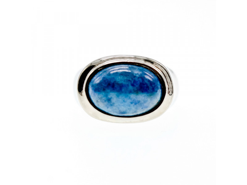 

Серебряное кольцо с камнем содалит Натуральный Sky Jewelry 003570