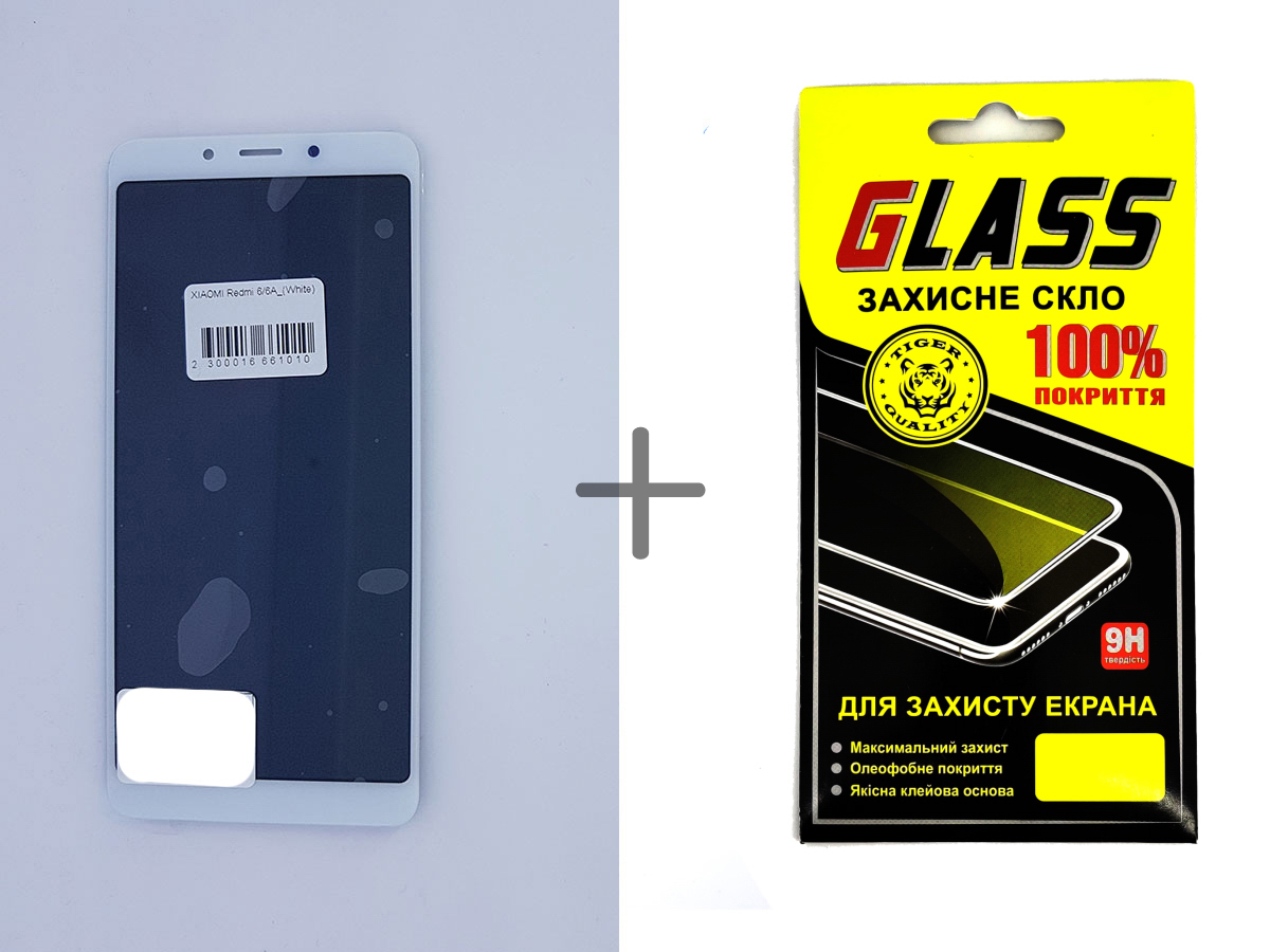 

Дисплей с сенсором тачскрином (дисплейный модуль) Power для Xiaomi Redmi 6 / Redmi 6a белый + защитное стекло