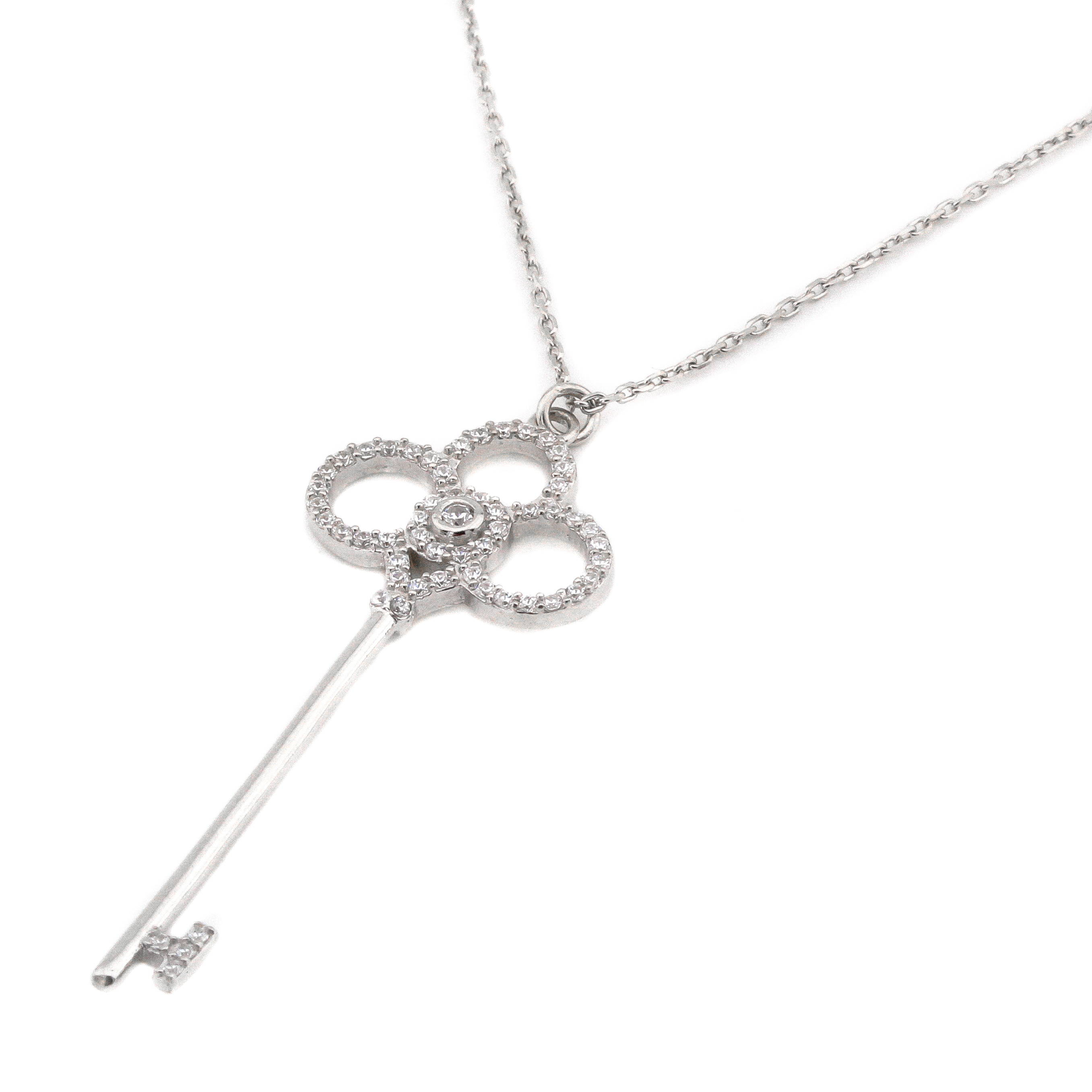 

Серебряное колье "Ключик" с фианитами KO14163 Диамант