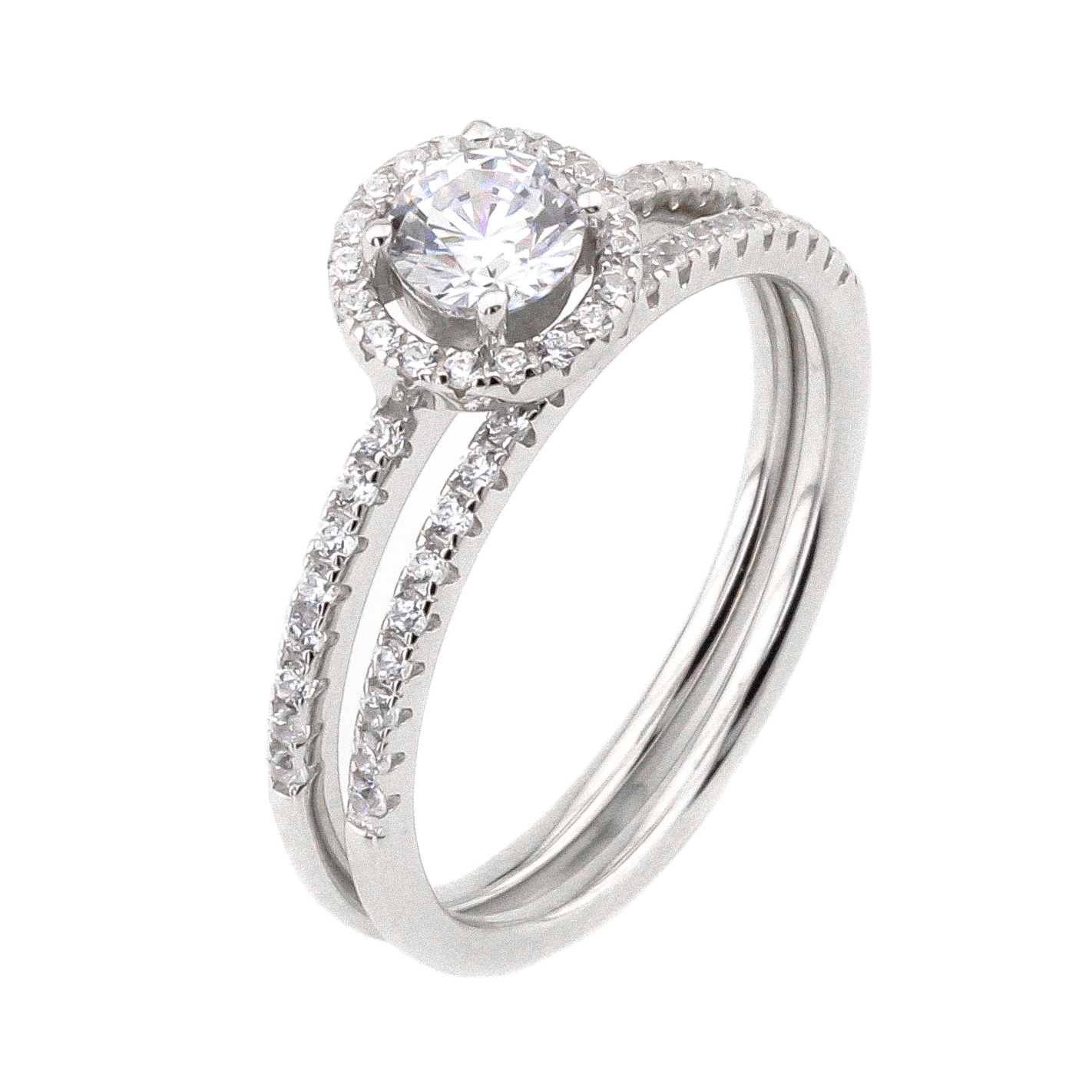 

Сет из двух серебряных колец с фианитами K11718 Диамант, 18,5 размер