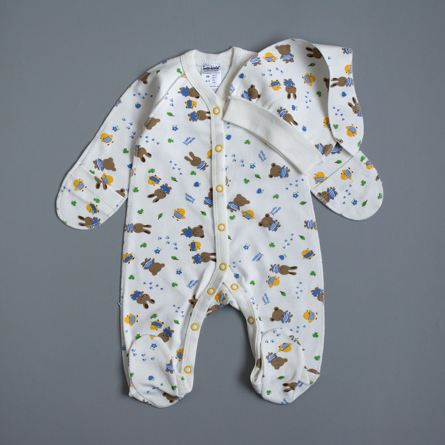 

Человечек Зайка Interkids 0-1 месяцев 56 см Молочный 4850