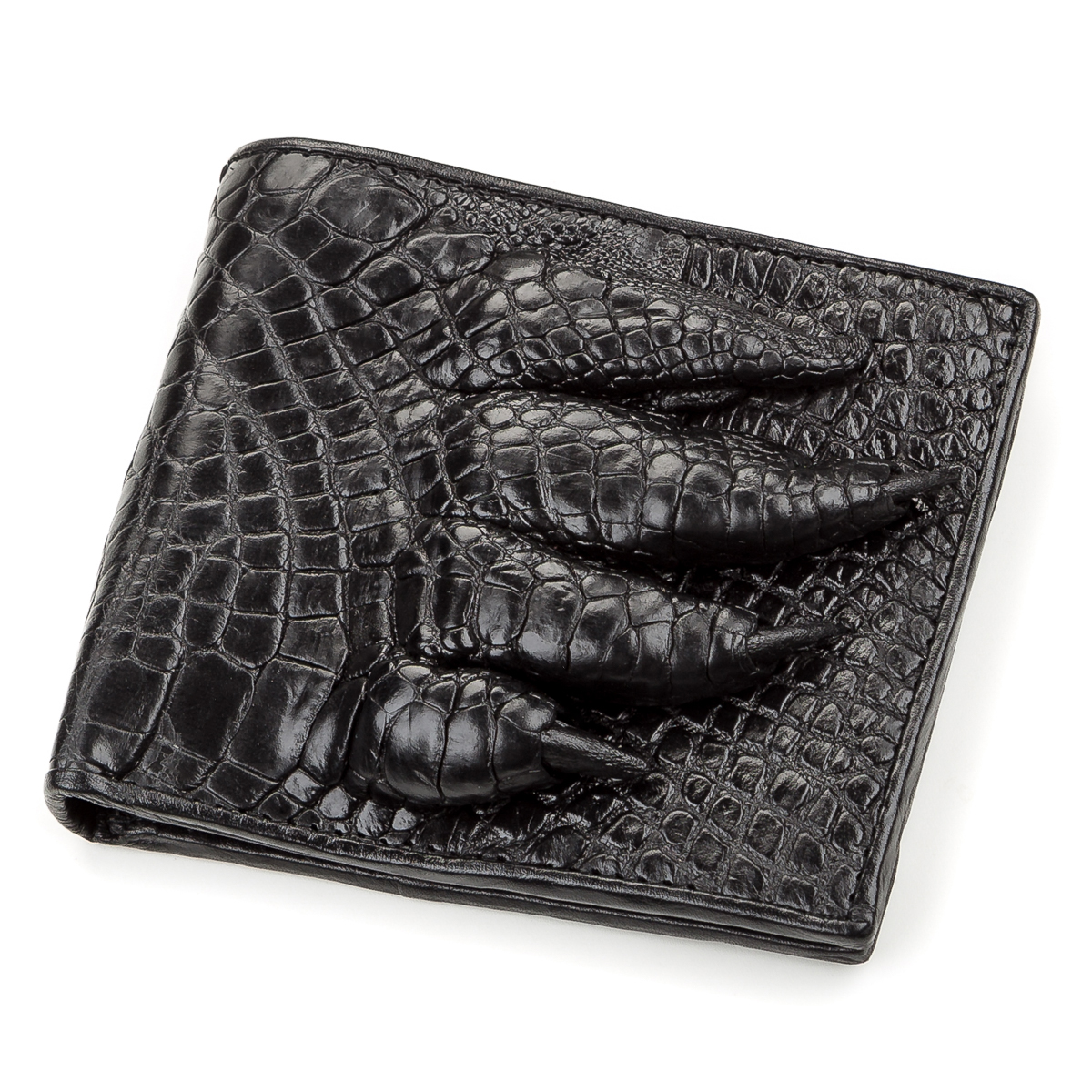 

Мужской кожаный кошелек CROCODILE LEATHER 11,5х 9,5 см Черный 000168313