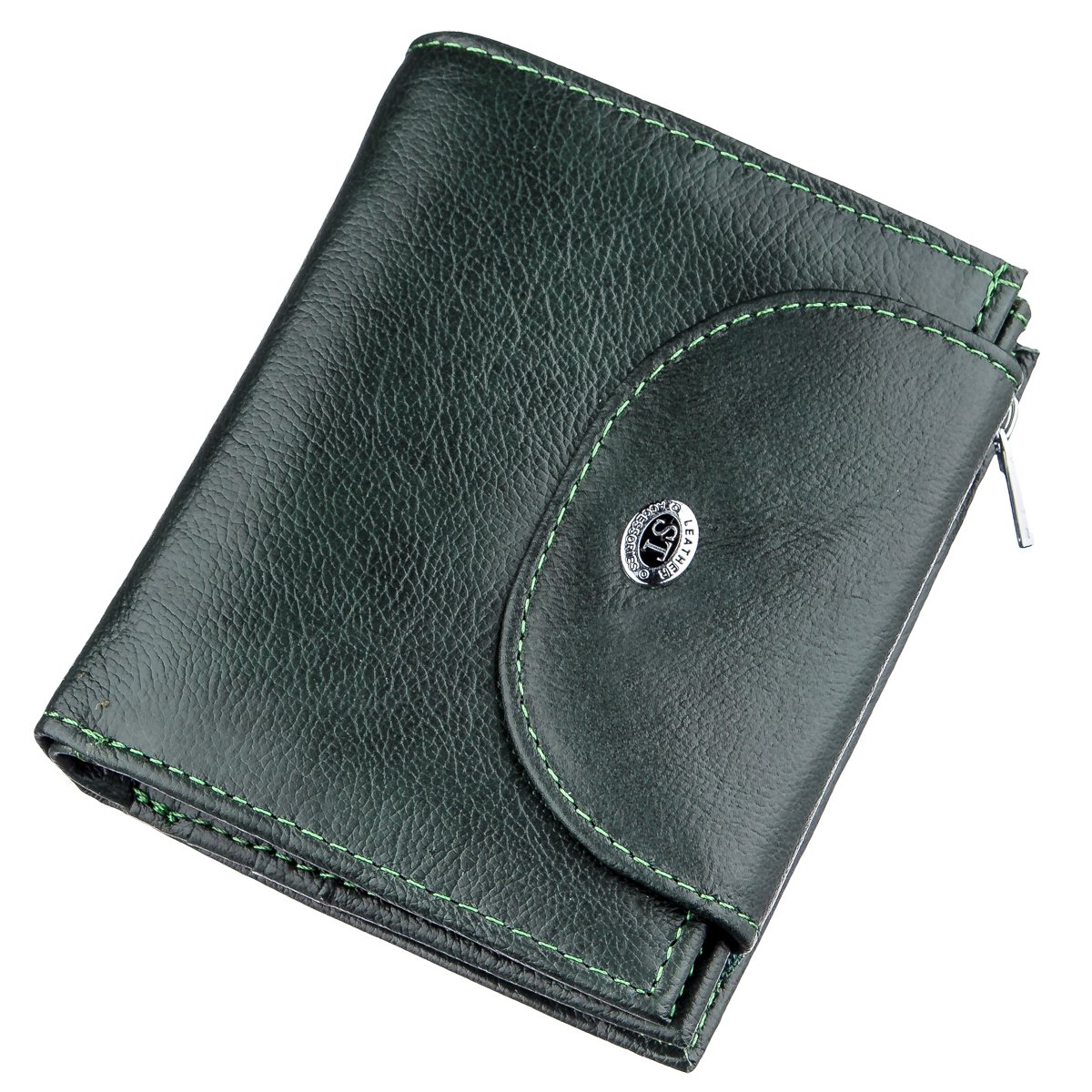 

Женский кожаный кошелек ST Leather 12х10х3 см Зеленый 000168491