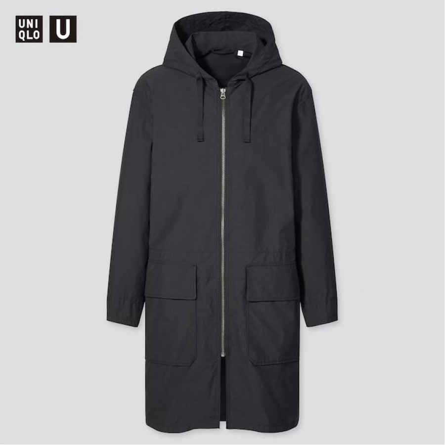 

Тренч Uniqlo c капюшоном М черный 5541