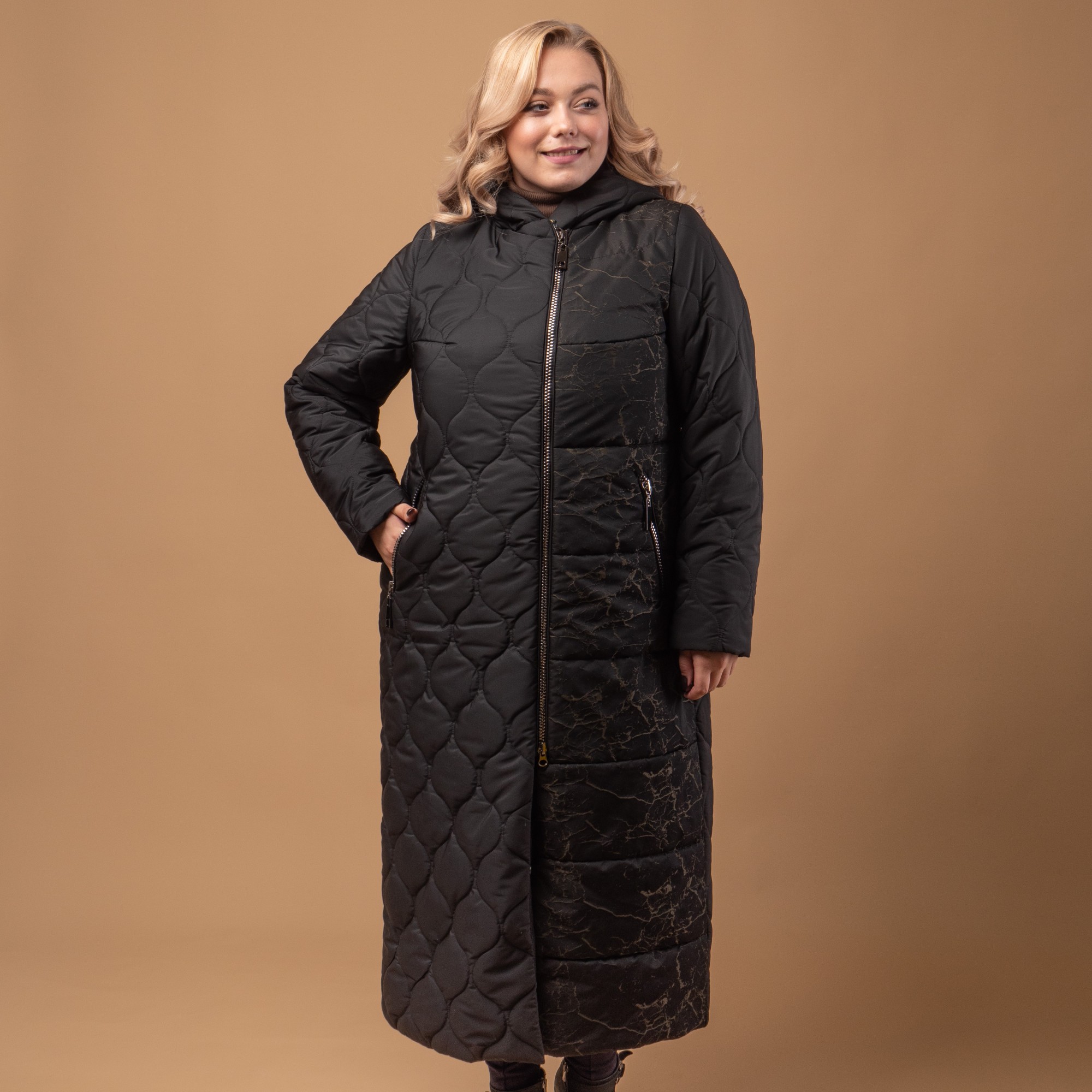 

Зимняя женская куртка большого размера UF-Fashion 970-1-r  черный, Зимняя женская куртка большого размера UF-Fashion 970-1-r 52 черный