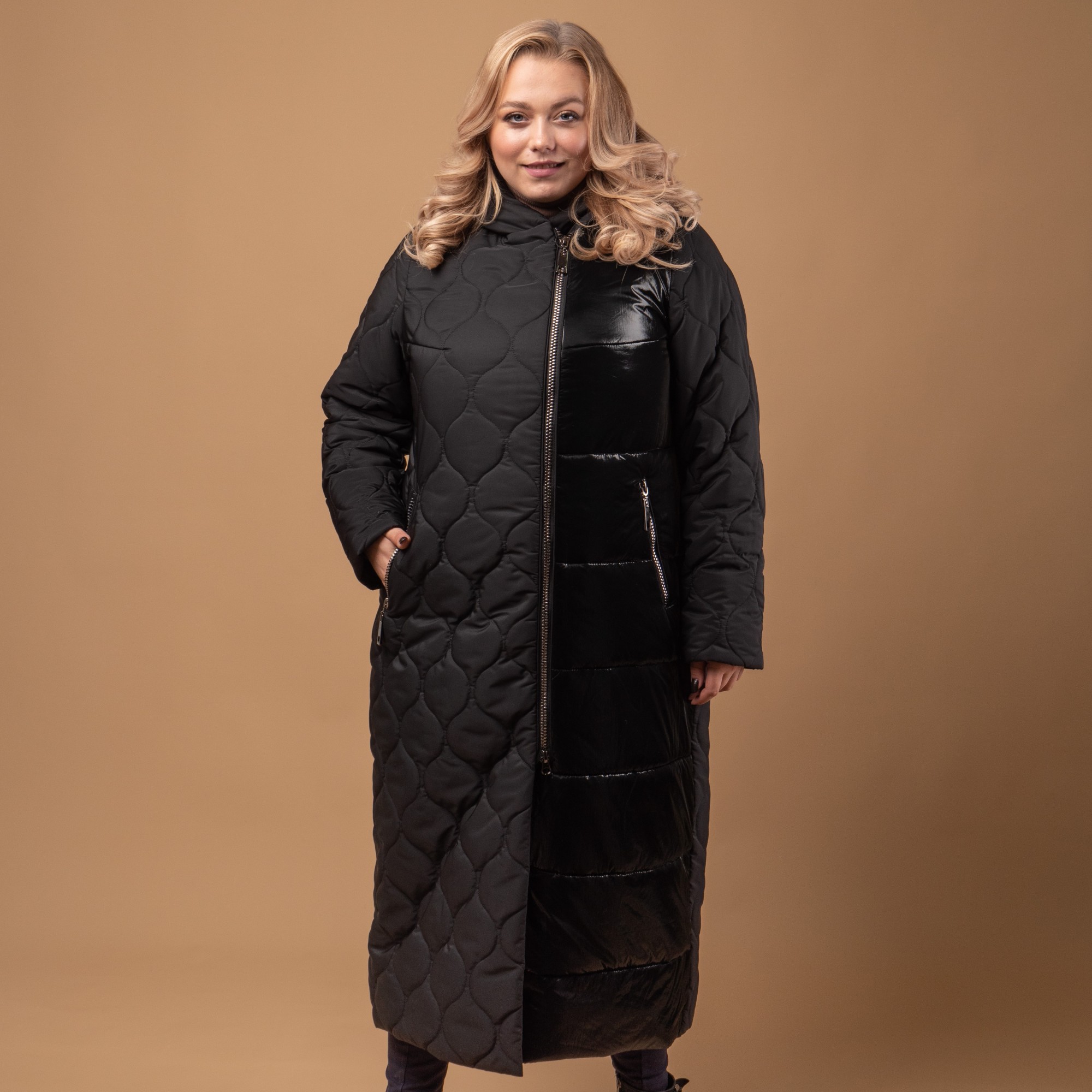 

Зимняя женская куртка большого размера UF-Fashion 970-r 64 черный