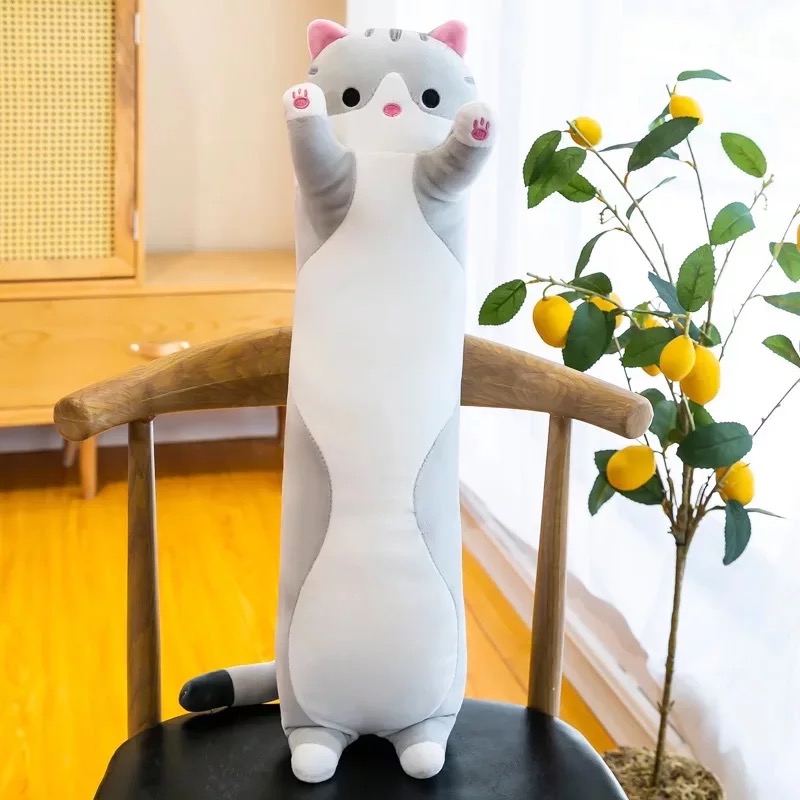 

Мягкая Игрушка Кот Длинний 130см Подушка Обнимашка Серая