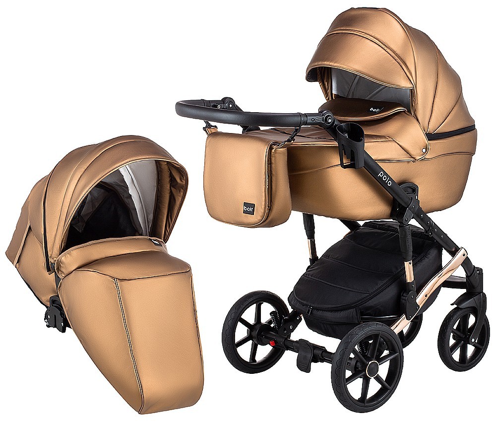 

Коляска 2 в 1 Bair Polo (Cooper) кожа 100% 28C бронза (перламутр)