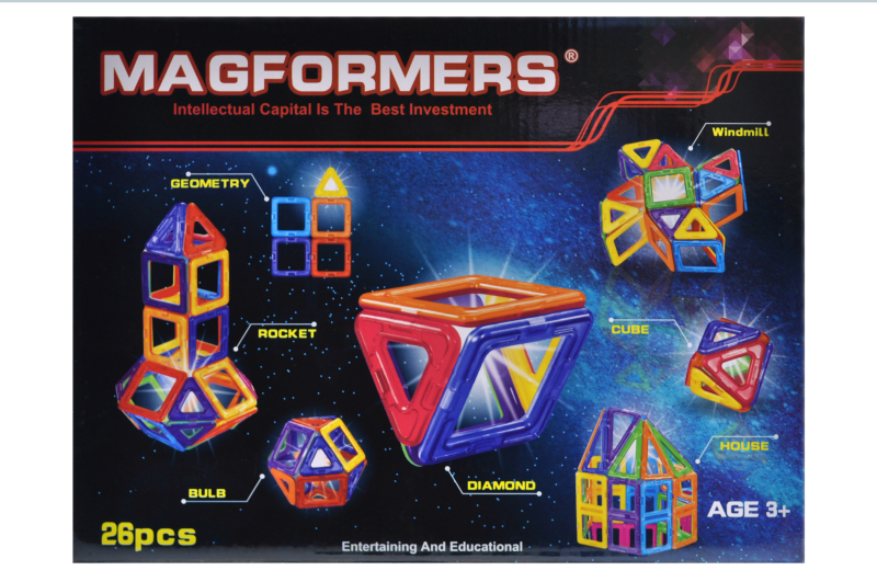 

Конструктор магнітний MAGFORMERS 26 деталей (005A)