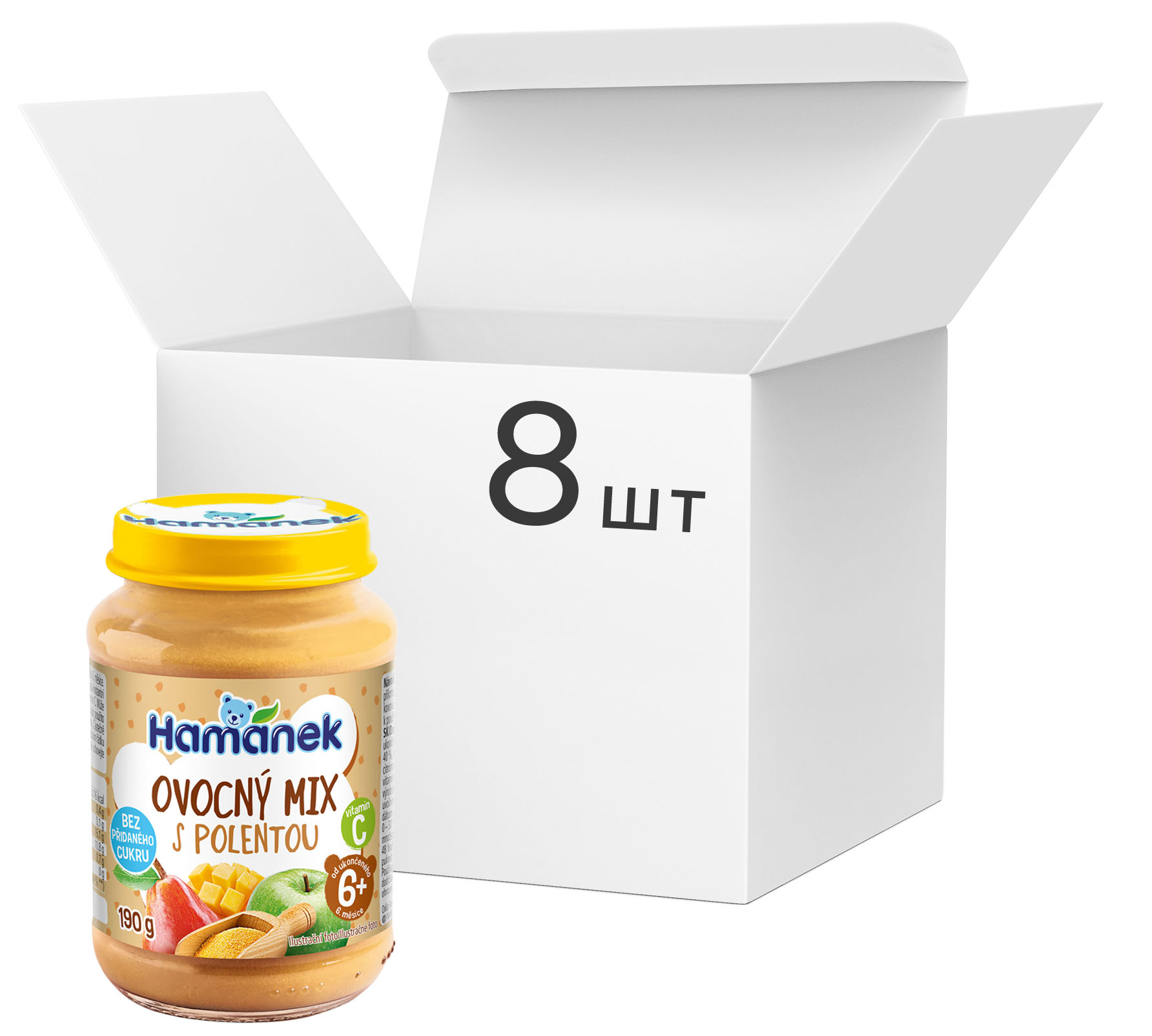 

Упаковка пюре Hamanek Фруктовый микс из кукурузной кашей 190 г х 8 шт (8595139799649)