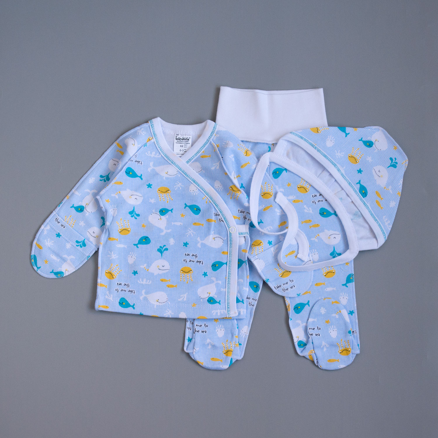 

Комплект Киты Interkids 0-3 месяцев 62 см Голубой 2634