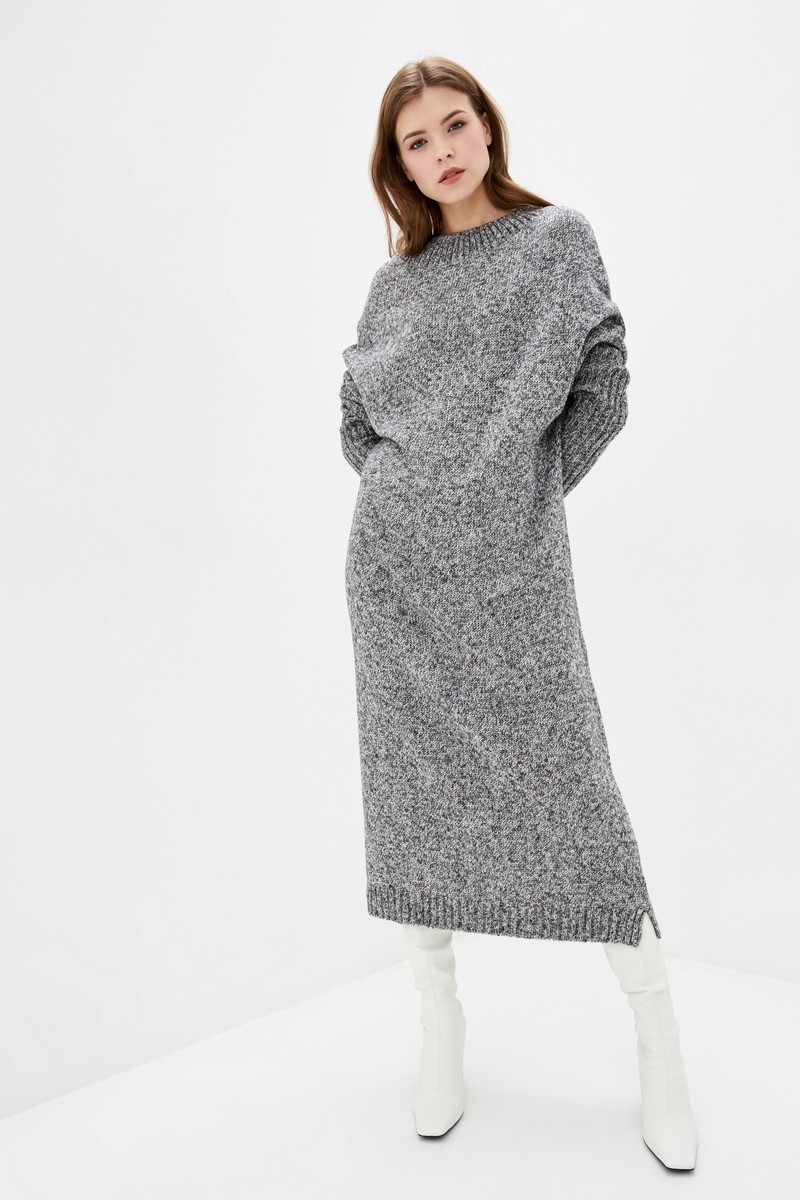 

Длинное теплое платье Sawel XL/XXL серый 43286402