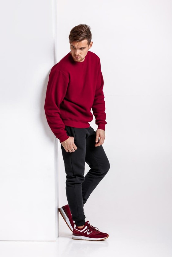 

Мужской свитшот на флисе теплый KML MG1141  44 Бордовый MG-11412 A, Мужской свитшот на флисе теплый KML MG1141 S 44 Бордовый MG-11412 A