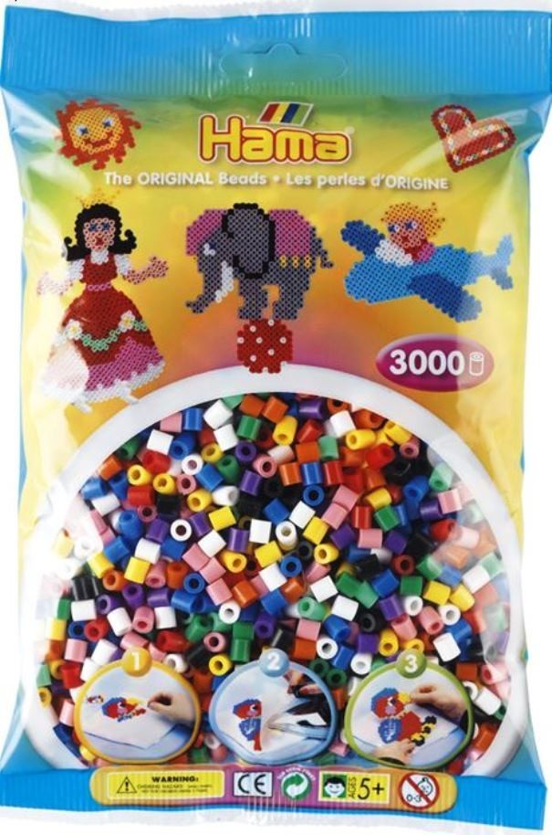 

Термомозаика Hama Набор цветных бусин 10 цветов 3000 шт (201-00)