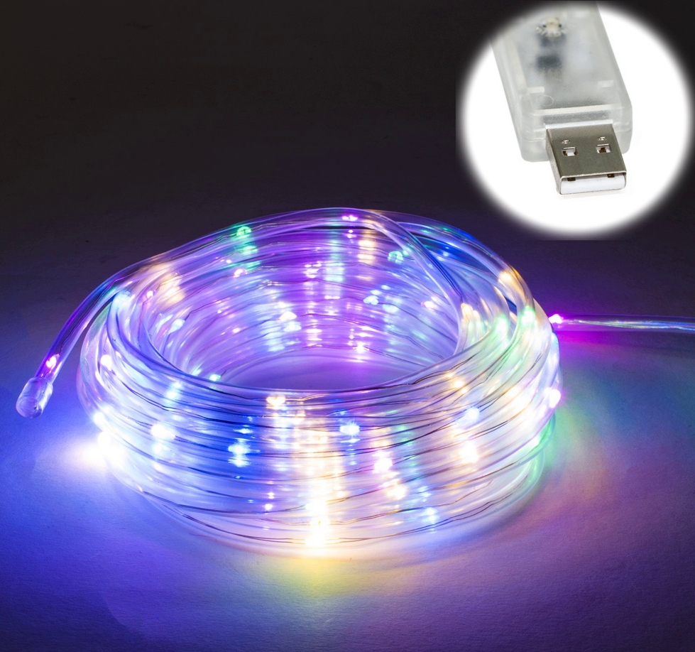 

Светодиодная уличная гирлянда наружная LED гирлянда дюралайт от USB 100 LED 9 м (32007742) Холодный белый